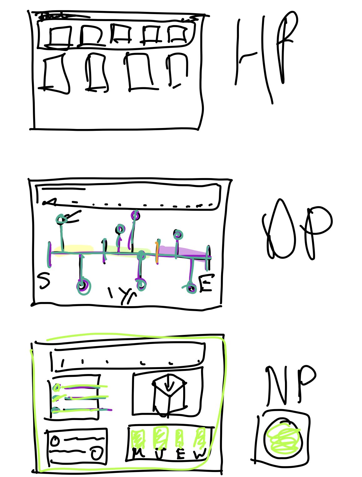 TimeLine ideation sketch 1